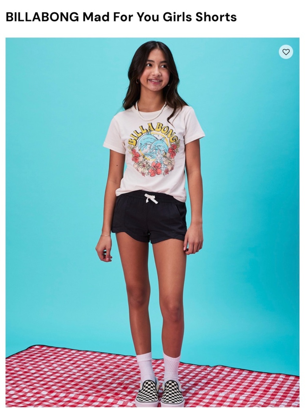 Billabong Black Girls Athletic Drawstring Shorts